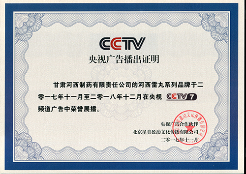 央视广告播出证明